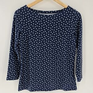 Vineyard Vines  3/4 Sleeve Navy Blue w/White Stars Top Womens Size XSmall